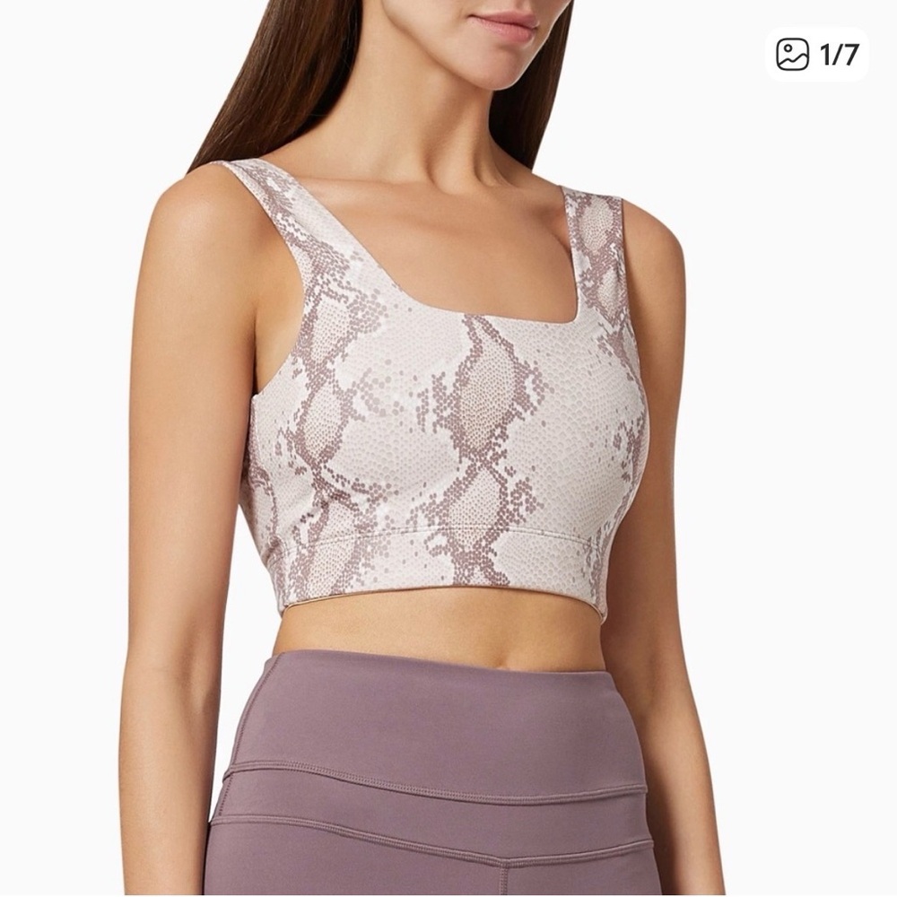 Varley Snake Print Square Neck Sports Bra